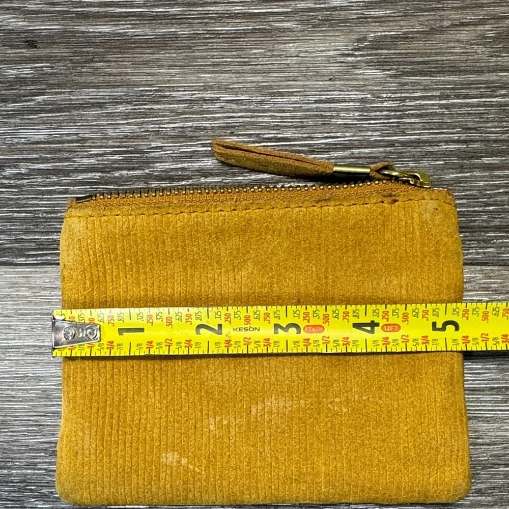 Madewell Yellow Corduroy Zipper coin Pouch